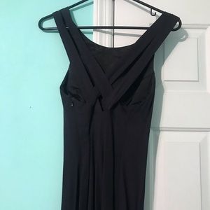 Black maxi dress with “strappy” back.